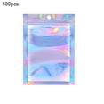 thumbnail image 2 of Limei 3 94x5 91 inch 100PCS Resealable Smell Proof Bags Foil Pouch baggies Holographic Mylar Clear Bag Packaging for Jewelry Lip Gloss Candy Food Storage Products Eyelash, 2 of 7