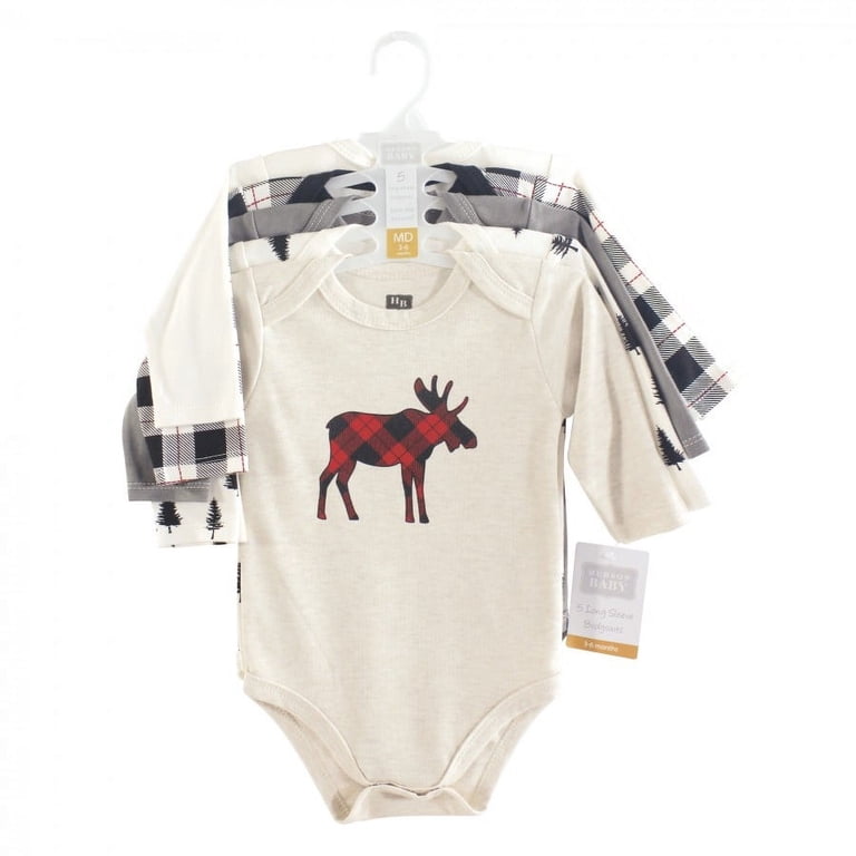 Hudson Baby Cotton Long-Sleeve Bodysuits, 5-Pack photo 2
