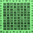 thumbnail image 1 of Ahgly Company Indoor Square Abstract Emerald Green Modern Area Rugs, 3' Square, 1 of 4