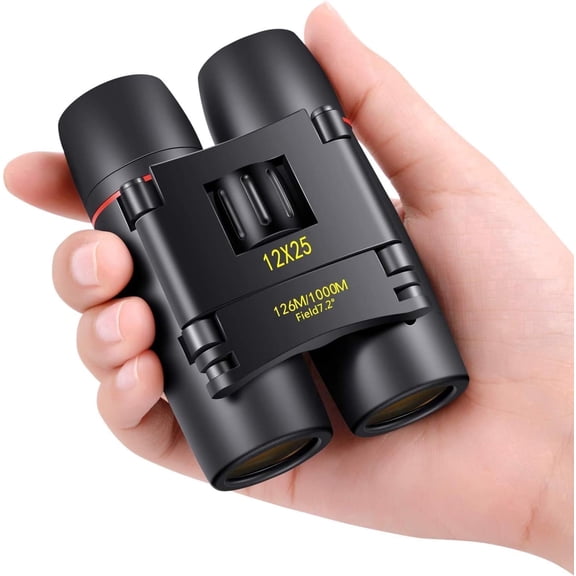 12X25 Small Pocket Binoculars Compact Adults,Mini Kids Binoculars Boys for Bird Watching,Concert Theater Opera
