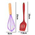thumbnail image 2 of 2 Piece Mini Kitchen Utensil Set- Silicone Kitchen Tools with wood Handlespurple + red, 2 of 5