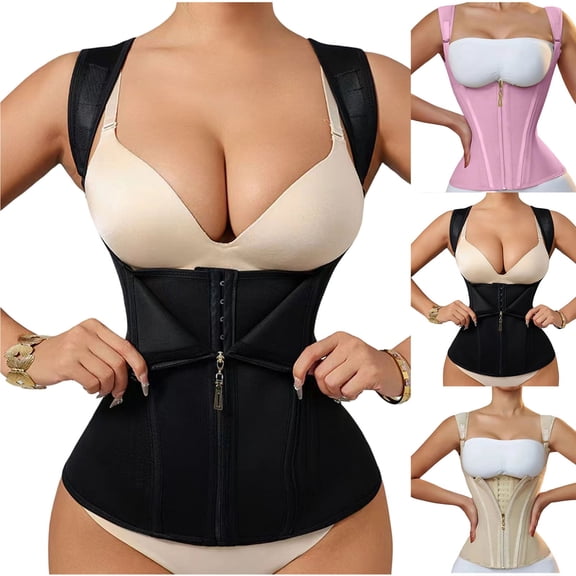 YUANxueke Womens Shapewear Waist Trainer Corset Tummy Control Waist Cincher Adjustable Strap Zipper Body Shaper