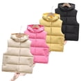 thumbnail image 3 of Qudderr Toddler Boys Girls down Cotton Vest Kids Sleeveless Jacket Coat with Hood Solid Color Warm Fall Winte Waistcoat for 5-13T, 3 of 9