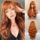 thumbnail image 1 of Peluca de estilo ondulado para mujer, cabello largo y rizado de color naranja, peluca con fibra química para la cabeza, 1 of 4