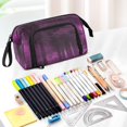 thumbnail image 5 of Nylon Fish Mouth Pencil Case with Large Capacity Zipper Pencil Pouch Purple Forest Pencil Bag Organizers, 5 of 7