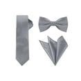 thumbnail image 1 of INSPIRE CHIC Corbata de color sólido para hombres, juego de corbata de lazo preatado y pa?uelo de bolsillo para bodas y negocios, gris oscuro, talla única, 1 of 1
