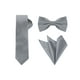 thumbnail image 1 of Conjunto de corbata de color sólido para hombres INSPIRE CHIC, corbata de moño preatado y pañuelo de bolsillo para el Día del Padre, corbatas para bodas y negocios, gris oscuro, talla única, 1 of 7