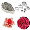thumbnail image 1 of unids/set cortador de rosas de acero inoxidable forma de gota de agua moldes de flores para Fondant plantillas de pétalos cortador herramientas de decoración de pasteles, 1 of 9