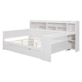 thumbnail image 6 of Wooden Daybed with Storage Shelves, Multi-functional Bed with Two Storage Drawers and  Study Desk, 6 of 23