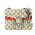 thumbnail image 1 of Pre-Owned Gucci 421970 GG Double Chain Crossbody bag Shoulder Bag Beige Red (Good), 1 of 14