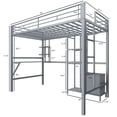 thumbnail image 5 of Zimtown Twin Loft Bed with Desk, Metal Bunk Bed, Gray, 5 of 12