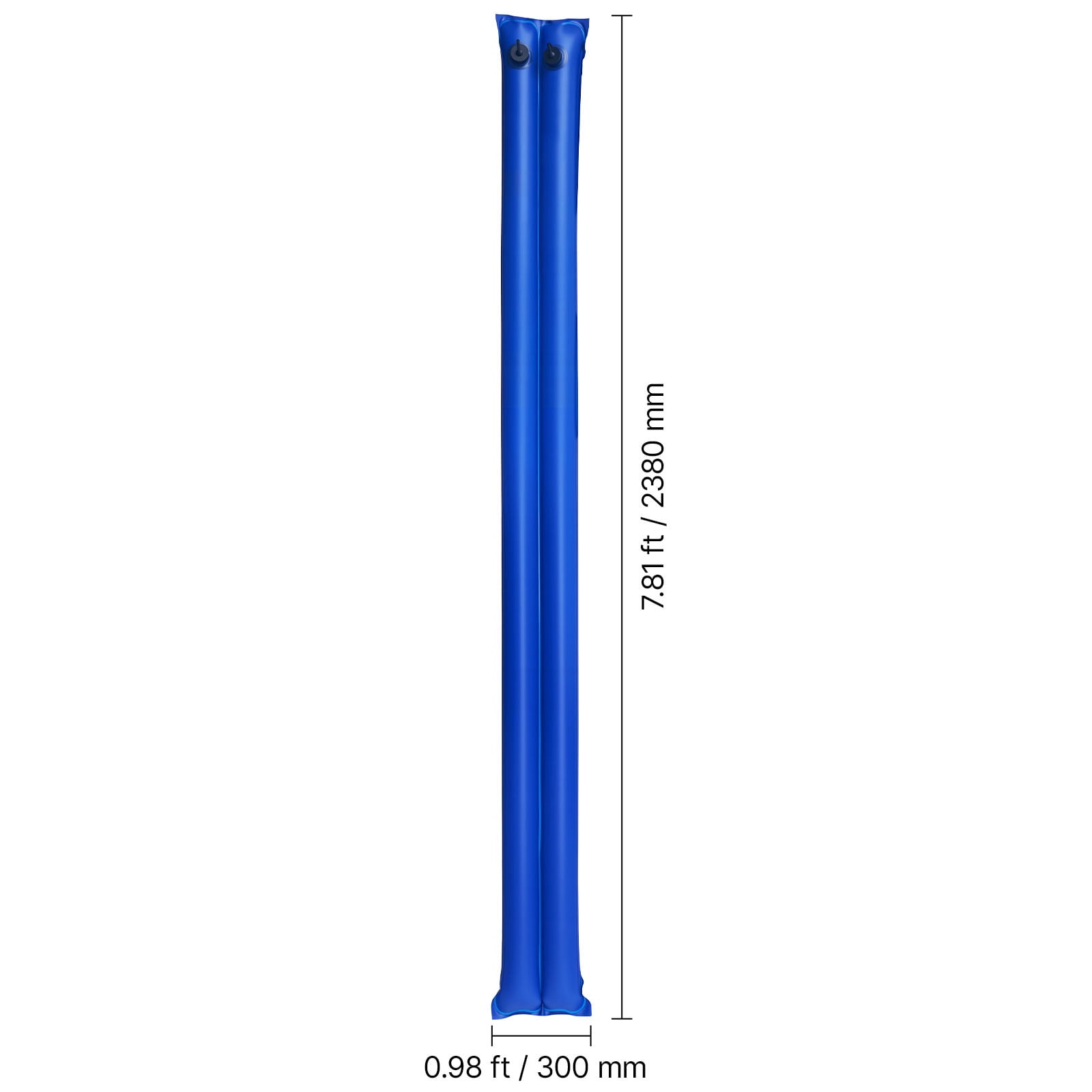 KFFKFF Pool Cover Water Bags, 5-Pack 8 Ft, Double-Chamber Design, 0.4mm Thick PVC with Leak-Resistant Screw Caps, Ideal for Securing Inground Pool Covers During Winter, Blue