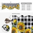 thumbnail image 6 of Sunflower Tie Up Valance Curtains for Windows, Kitchen Curtains Window Treatments, Black White Check Country Yellow Floral Short Window Shades Valances for Bedroom Bathroom Cafe 42"x18", 6 of 8