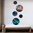 thumbnail image 3 of Designart "Northern Lights Reflected On The Water III" Landscape Mountains Metal Wall Art Set of 5 Piece, 3 of 5