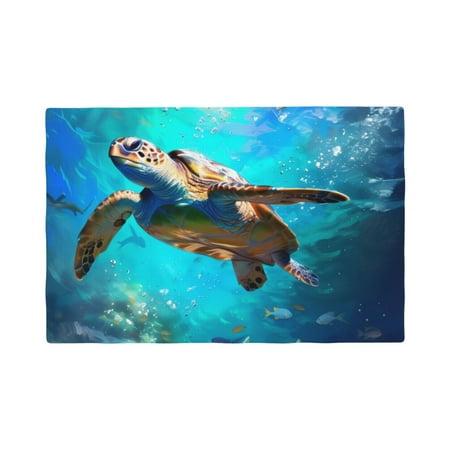 

Placemats Set of 4 Underwater Fish Turtle Place mats for Dining Table Indoor/Outdoor Cute Heat Resistant Washable Table Mats(18 x 12 )