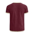 thumbnail image 5 of XIAONU Men's Solid Short Sleeve T-Shirt Crew Neck Daily Casual Tees Tops, 5 of 5