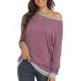 thumbnail image 3 of Long Sleeve Shirts for Women Casual Pullover Tops Sweatshirts for Women(Mauve M), 3 of 6