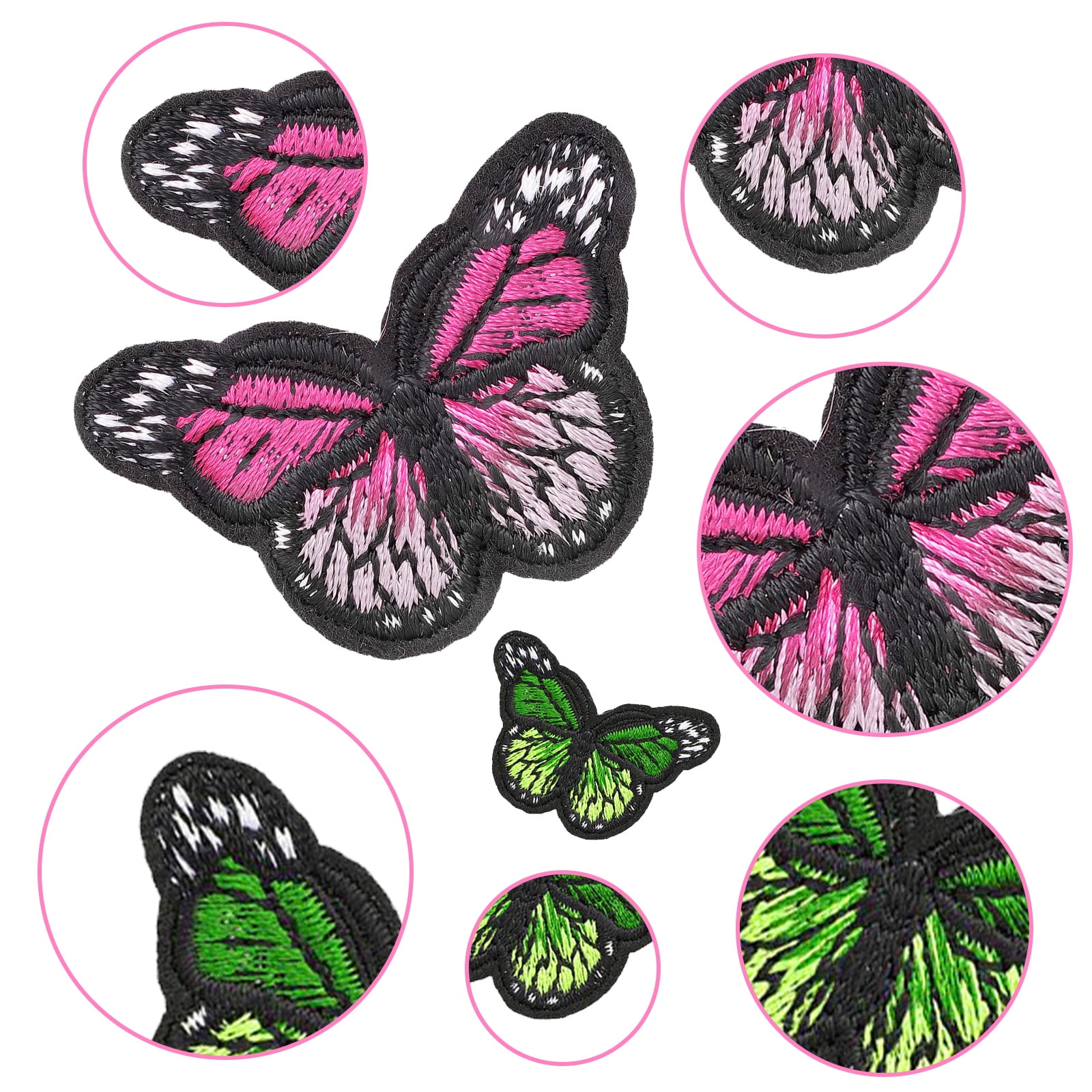 Butterfly Iron on Sew on Patches Iron on Sew on Full Embroidered Patch  Appliqués Badge Sewing Crafting Cards Journals Scrapbooks 5 Pcs 