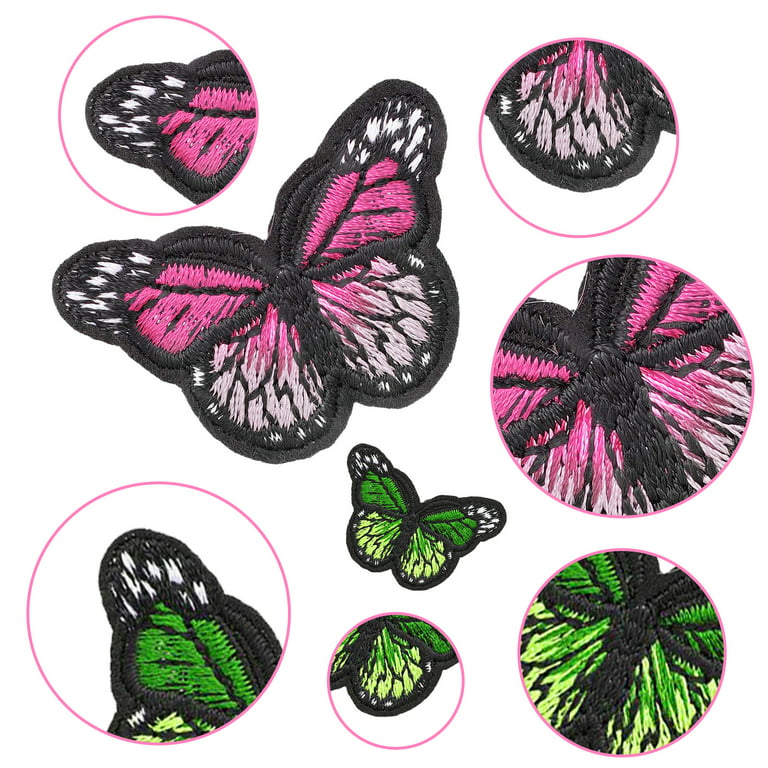 KLORIZ 6 PCS Sequin Butterfly Patch Embroidered Iron On Sew On Patches  Fabric Applique Gifts for Girl Woman Christmas Shirt DIY