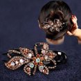 thumbnail image 4 of Preciosos adornos de cristal para el cabello, horquilla, horquilla para mujer, horquilla con boca de pato, horquilla larga, cola de caballo, horquilla con patrón de diamantes de imitación, 4 of 5