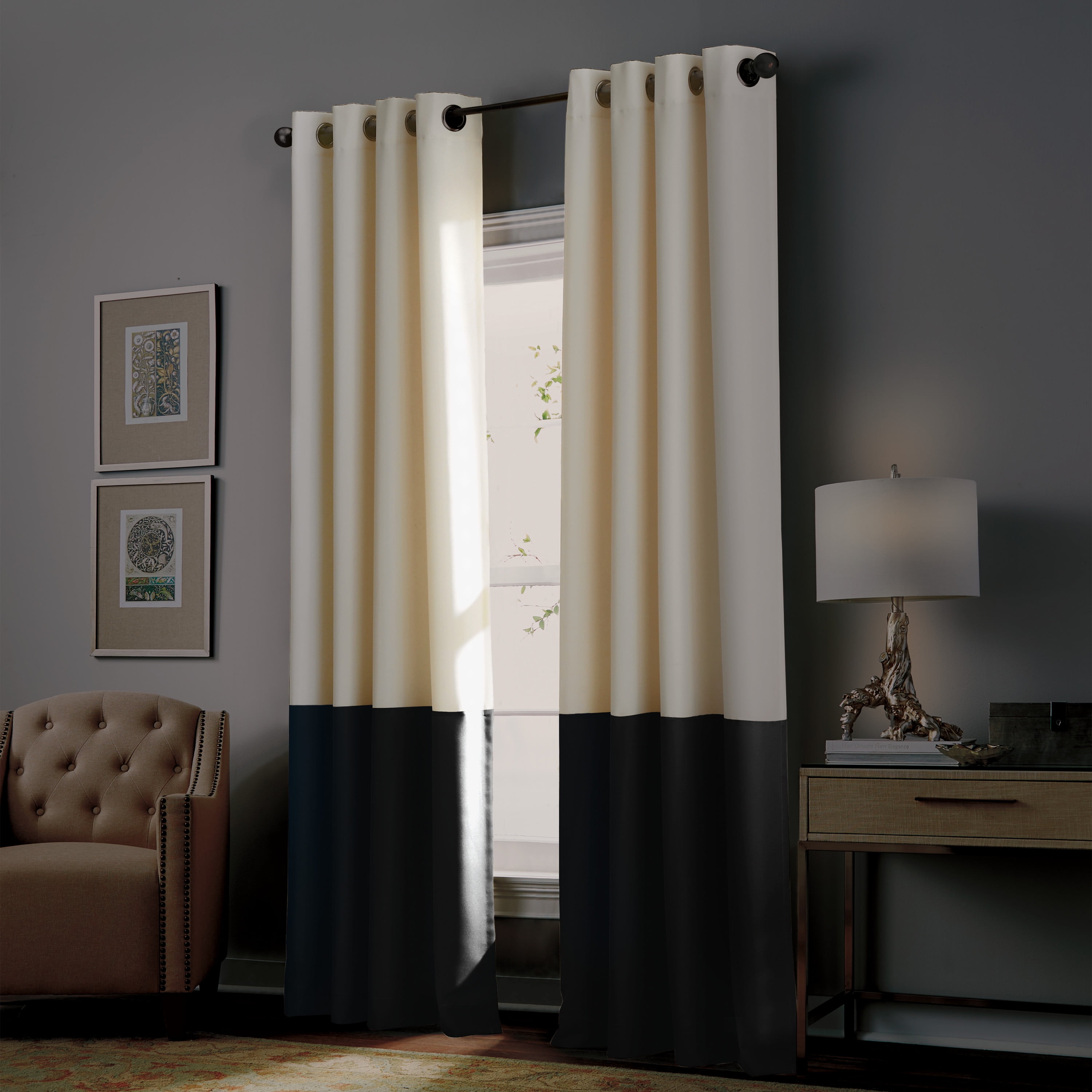Curtainworks Solid Print Grommet Room Darkening, Energy Efficient Curtain Panel, 52" x 120", Ages 18-64