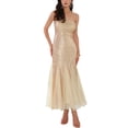 thumbnail image 3 of INSPIRE CHIC Women's Sequin Cocktail Dress Maxi One Shoulder Mermaid Prom Evening Wedding Dresses M Champagne, 3 of 7