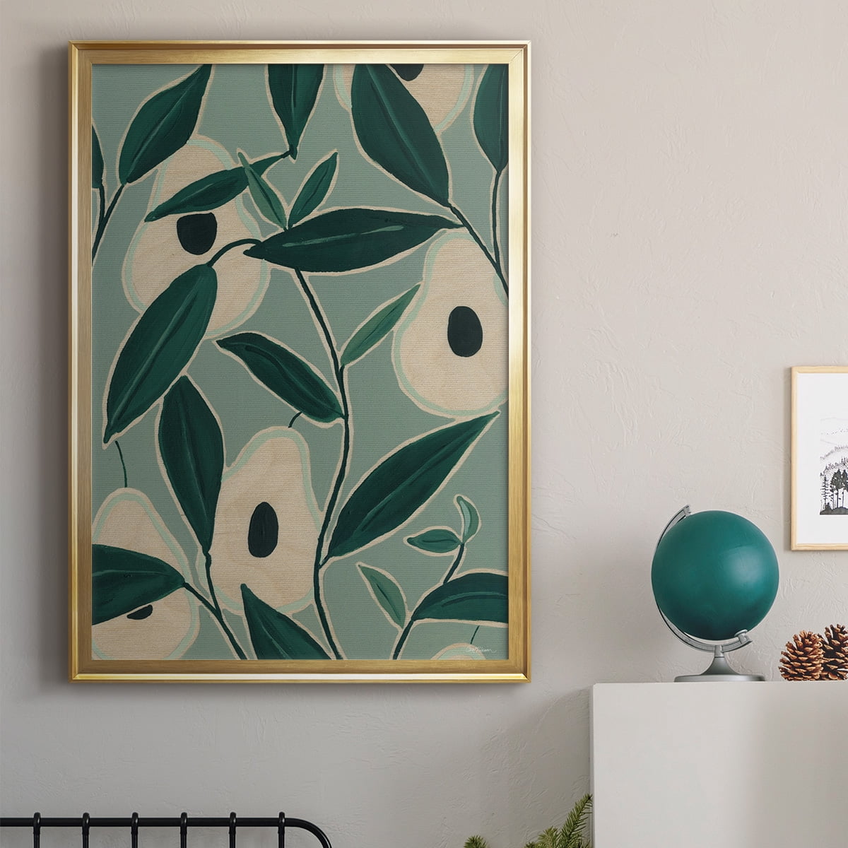 Monochrome Avocados Premium Framed Print - Ready to Hang