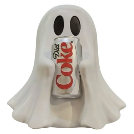 2025 New Halloween Cute Ghost Holding Coke, 5.9 in Cute Ghost Ghost Holding Coke, Spooky Beverage Holder Figurine, Halloween Decorations for Tabletop, Party Decor & Office & Desk Display
