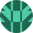 thumbnail image 1 of Ahgly Company Indoor Round Patterned Medium Teal Green Area Rugs, 4' Round, 1 of 6