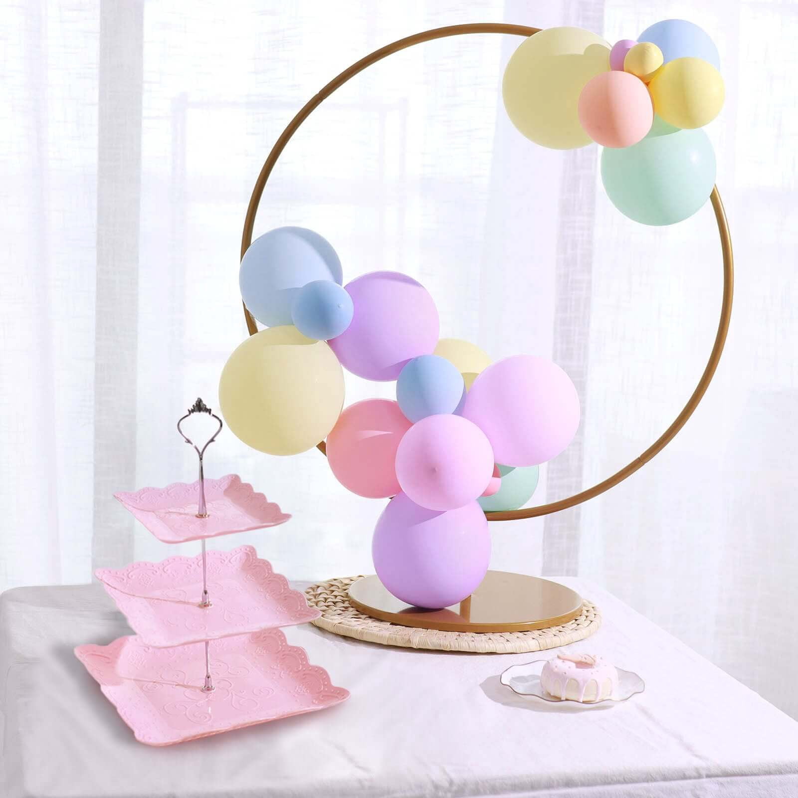 Efavormart 13" | 3 Tier Floral Print Cupcake Stand, Pink Square Dessert Tray Display Holder with Wavy Edges - Plastic