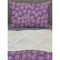 thumbnail image 3 of Shells Comforter & Sham Bedding Set, Ornamental Seashells Interlacing Pattern Graded Tones Print, 3 pcs Duvet Set Microfiber Filling Quilt, 5 Sizes, Purple and Pale Pink, by Ambesonne, 3 of 4