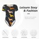 thumbnail image 4 of Fotbe Plaid Dachshund Body de Mujer con Cuello Redondo y Mangas Cortas, Sin Mangas Ajustado, Suave, Cómodo y Básico-Large, 4 of 7
