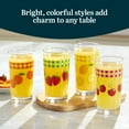 thumbnail image 2 of Libbey Vintage Juice Drinking Glasses Set of 4, Colorful, Retro Fruit Design Glass Cups Set, Dishwasher Safe Water Glasses Set for Everyday Beverages, 2 of 5