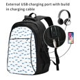 thumbnail image 2 of Balery Cute Shark Mochila con carga USB para hombre y mujer - Mochila impermeable y antirrobo para portátil con puerto USB para viajes, trabajo, estudios y universidad, 2 of 7