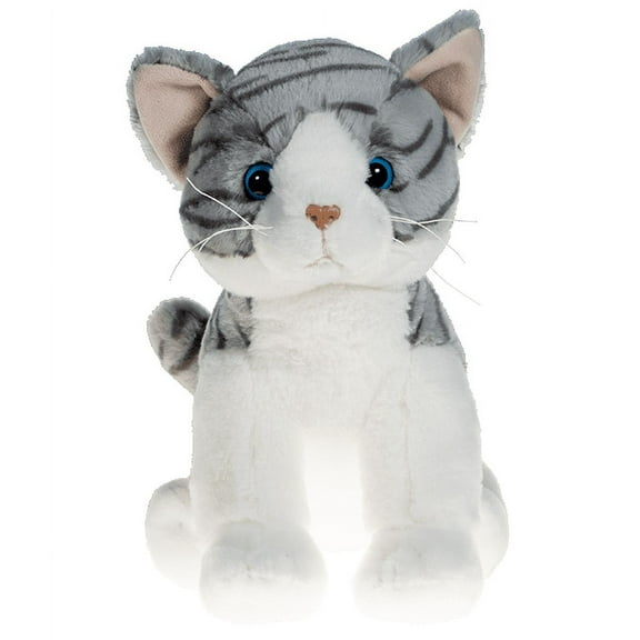 Purr-cilla Grey Tabby Plush Cat Toy 16 inch Striped Stuffed Animal