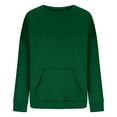 thumbnail image 4 of miqiqism Women's Oversized Sweatshirt Juniors Crew Neck Long Sleeve Hoodless Shirt Casual Crew Pullover Tops Fall 2024 Teen Girl Preppy Clothes with Pockets,Green,XX-Large, 4 of 5