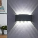 thumbnail image 1 of Luces LED de pared para interiores - Lámpara de pared impermeable moderna de 8W Lámpara de pared Aplique de pared Decoración Aluminio Luz de pared blanca para sala de estar Dormitorio Pasillo - Negro Ormromra GX-053-1, 1 of 5