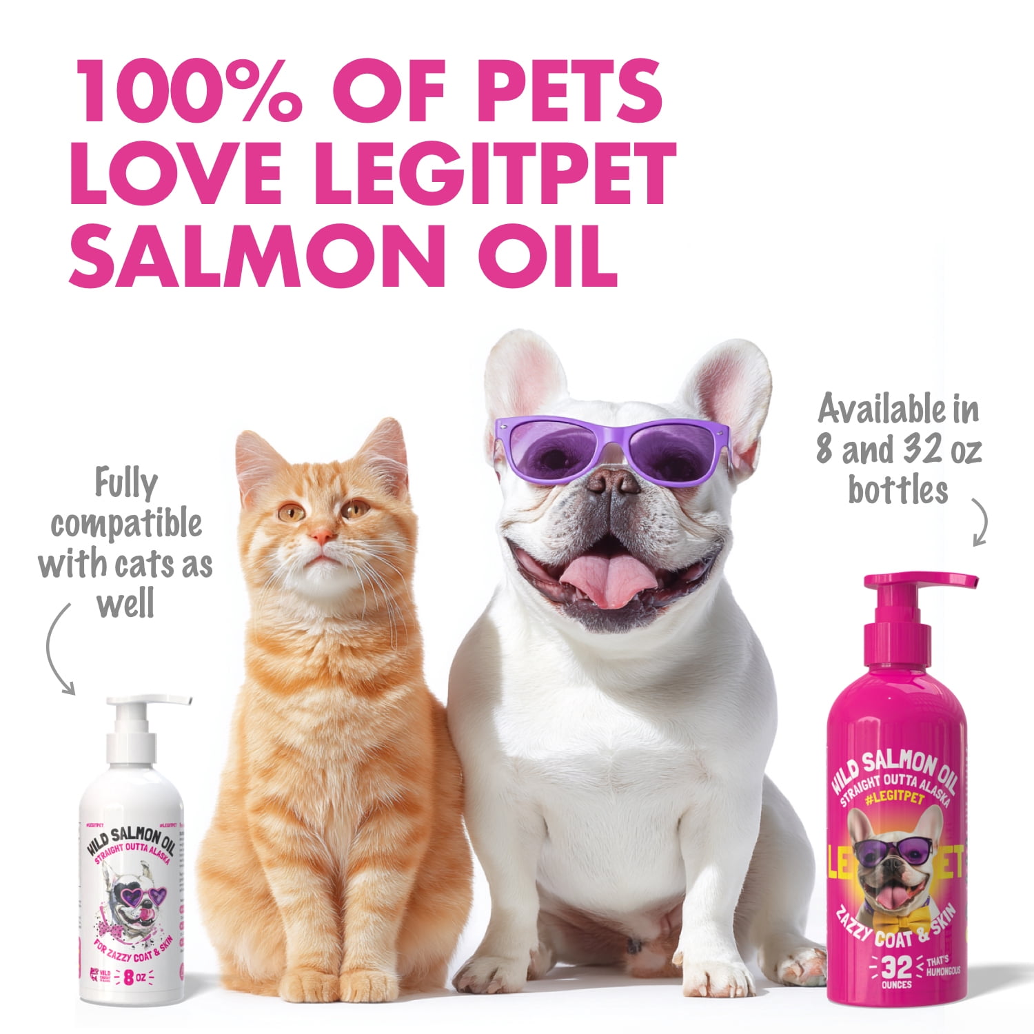 Wild Alaskan Salmon Oil for Dogs & Cats – Omega 3 6 9 Liquid with EPA & DHA – Skin & Coat, Joint & Overall Wellness Support – 32 oz