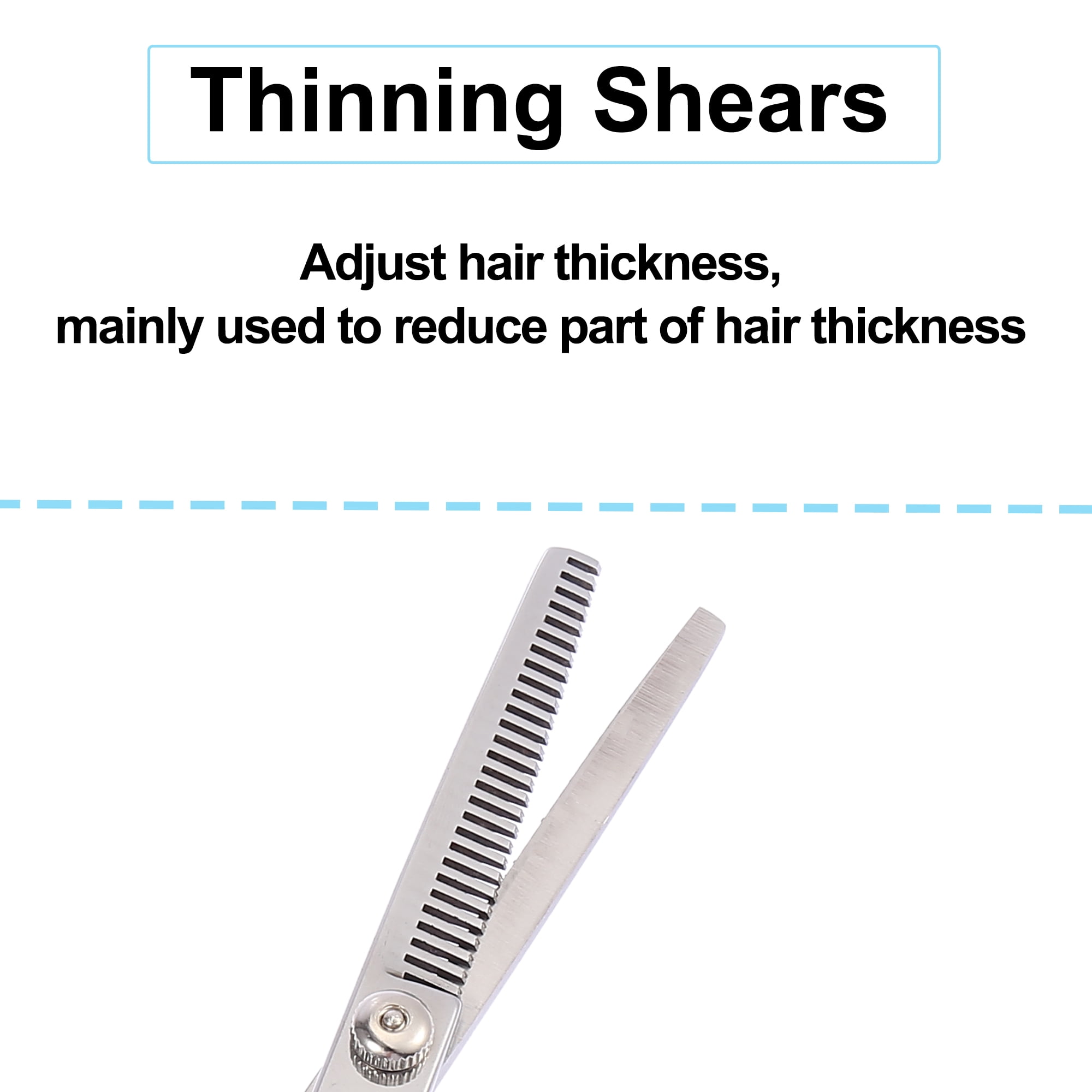 Unique Bargains Stainless Steel Thinning Scissors for Long Short Thick Hard Soft Hair