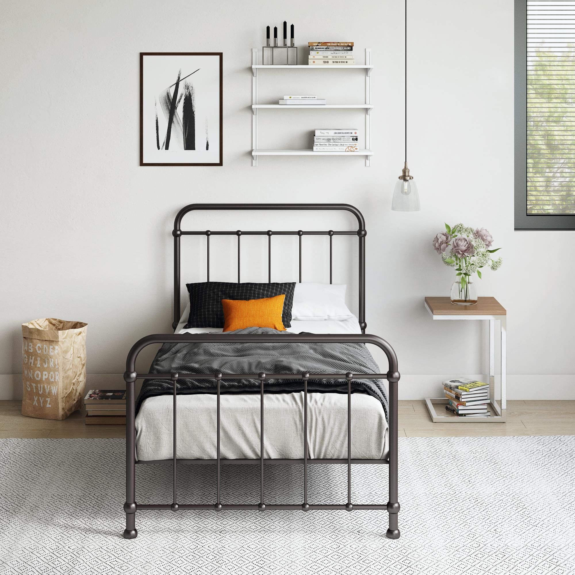 Woven Paths Iron Twin Bed Black Walmart Com Walmart Com