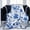 Blue Cherry Blossom, variant on Palm Leaves Green Throw Blanket Fluffy Fleece Blankets Tropical Lightweight Travel Blanket Indoor Outdoor Blanket for Couch Sofa Bed 40"x30"