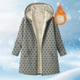 thumbnail image 2 of Women's Polka Dots Jacket, Fleece Lined Hooded Coat, Windbreaker Quilted Puffer Coat, Winter Snow Warm Overcoat Casual Long Sleeve Outwear, 2 of 7