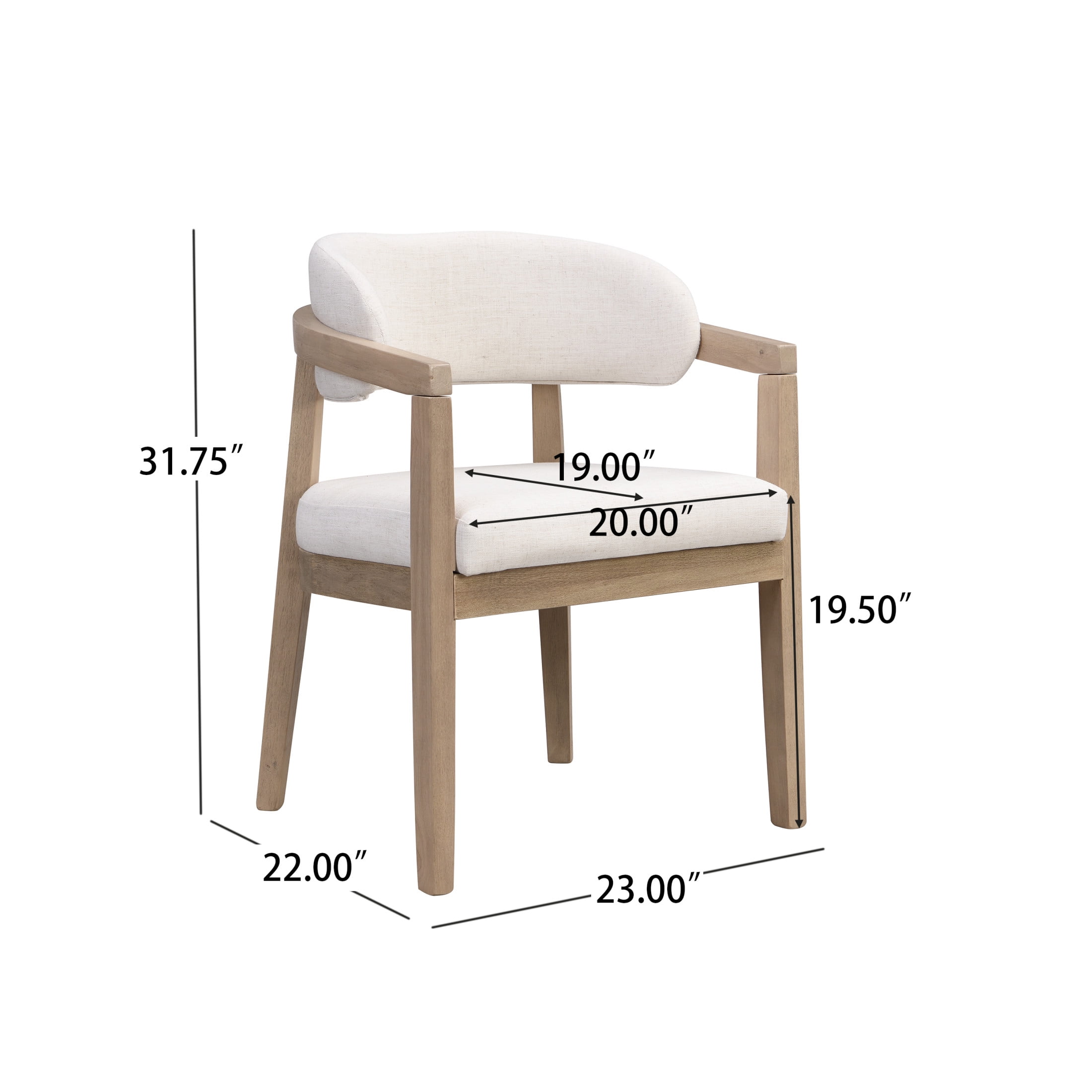 Christopher Knight Home Modern Dining Chairs, Open-Back, Solid Wood Frame, Light Ash, Set of 2