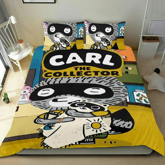 Carl the Collector-themed Bed Sheet Set Three Piece Set Comfortable And Skin Friendly Unique Design Home Decor Gifts For Family Friends fans36x75Inches（90cm*190cm）