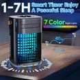 thumbnail image 4 of Small Portable Air Conditioner 5400mAh Battery, 2Ice Packs Personal Air Cooler, 7H Timer & 16.5ft Remote, 7Color Light, 1200ML Water Tank, 3Speed & 2Cool Mist Small AC Unit for Bedroom, 4 of 9