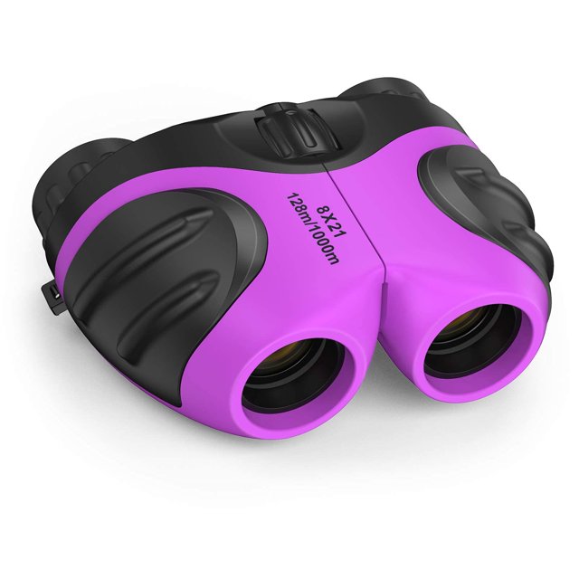 Binocular para niños, compacto, de alta resolución, a prueba de golpes, regalo para niños pequeños, para observar aves, actividades al aire libre oso de fresa Electrónica