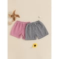 thumbnail image 3 of BemeyourBBs 2 Pack Toddler Baby Girl Boy Plaid Gingham Shorts Set Infant Girls Boys Summer Elastic Waist Checkered Loose Fit Shorts Bottoms, 3 of 9