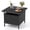 Black, variant on Gymax 22'' Patio Rattan Square Side End Table Garden Bistro Umbrella Stand Table W/Hole Mix Gray