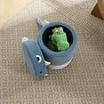 thumbnail image 3 of Guyou Cute Kids Storage Stool, Little Monster Shaped Upholstered Kids Reading Chair with Storage, Faux Fur Toddler Chair, Kids Shoe Changing Stool for Playroom Kindergarten Bedroom, Blue, 3 of 5