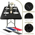 thumbnail image 5 of Hiroekza Stretch Picnic Tablecloth 95x30" Rectangle - Windproof, Washable Fitted & Tight Table Cloth for Outdoor & Indoor Gathering - Spandex Table Cover for Party Wedding Banquet & Birthday Black, 5 of 9